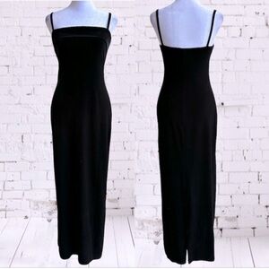 VINTAGE 90s JUMP Apparel Co by Wendye Chaitin Velvet Fitted Maxi Dress Black 5/6
